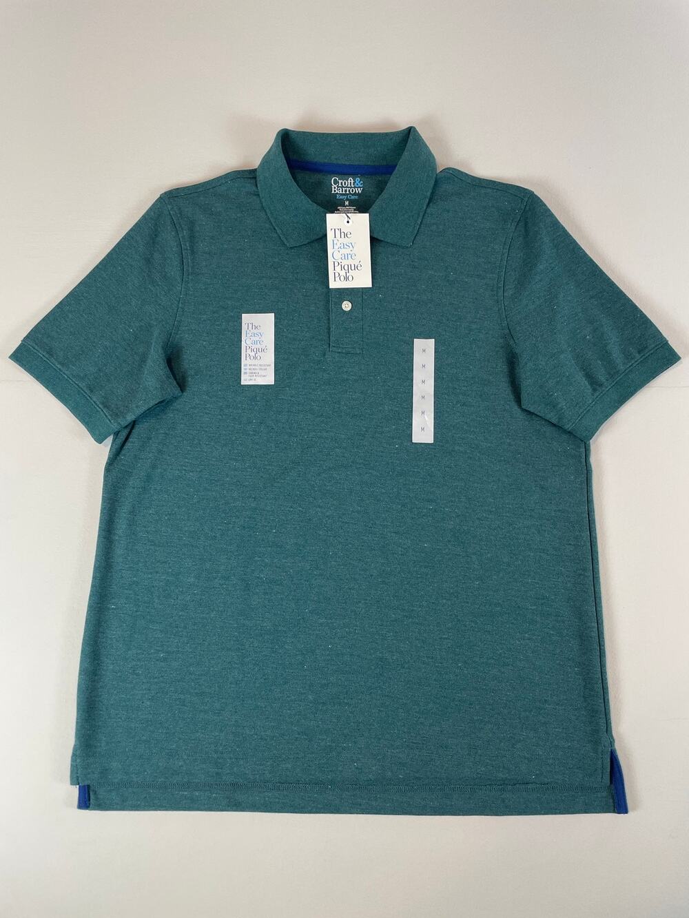 Croft & Barrow Easy‑Care Cotton Polo Shirt Size M Green Mens NWT
